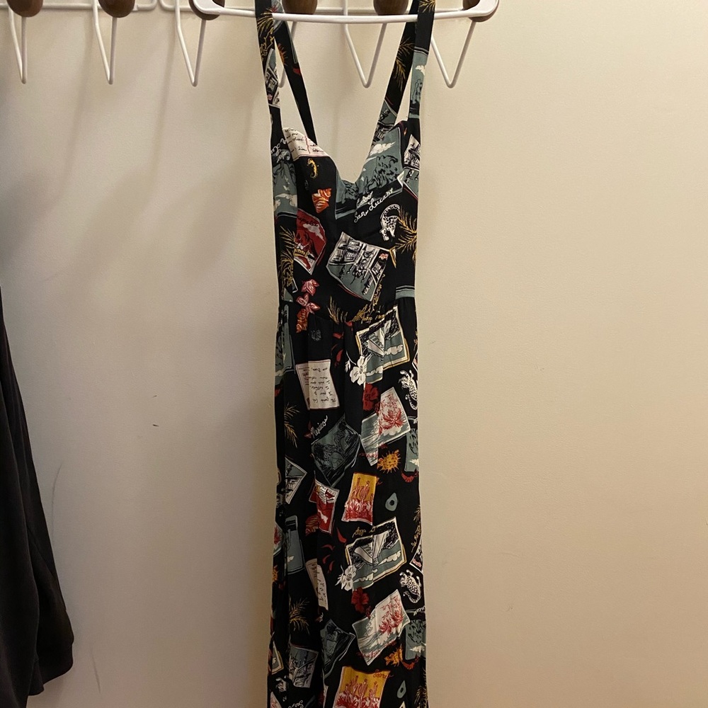 Reformation, tropical post card print dress. 4